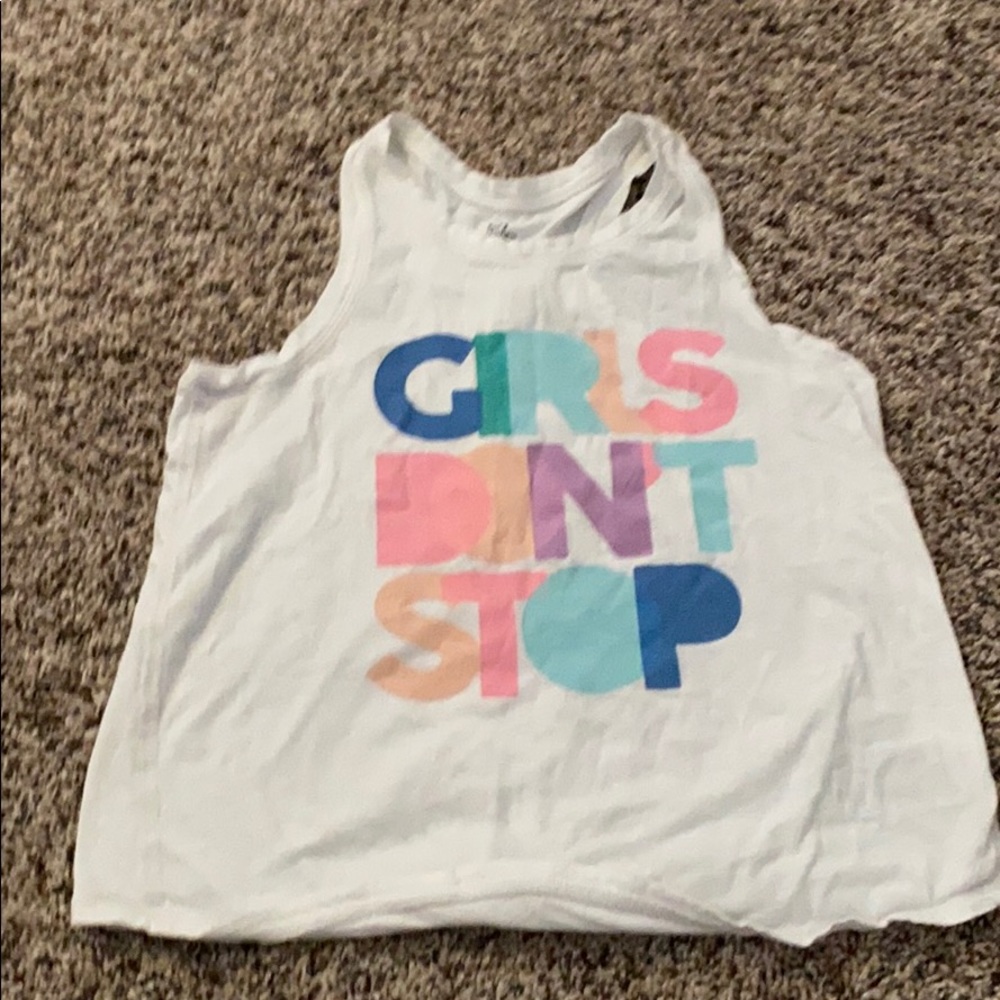Girls gap fit “girls don’t stop” graphic tank